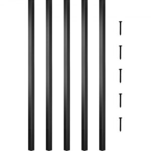 VEVOR 101 Stk. Balusters Aluminium Geländerstäbe 66×1,9 cm(LxB) Deck-Baluster pulverbeschichtet korrosionsbeständig Zierstab 202 Schrauben Torstab rechteckig ideal für Treppe Terrasse Veranda
