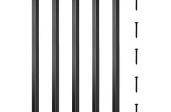 VEVOR 101 Stk. Balusters Aluminium Geländerstäbe 66×1,9 cm(LxB) Deck-Baluster pulverbeschichtet korrosionsbeständig Zierstab 202 Schrauben Torstab rechteckig ideal für Treppe Terrasse Veranda