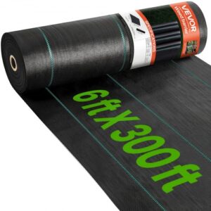 VEVOR 102g/m² Unkrautvlies Gartenvlies gegen Unkraut 1,8×91,4mm Unkrautfolie aus PP Wasserdurchlässig Reißfest Korrosionsbeständig Unkrautflies 570/700N Zugfestigkeit Unkrautschutz Bodengewebe