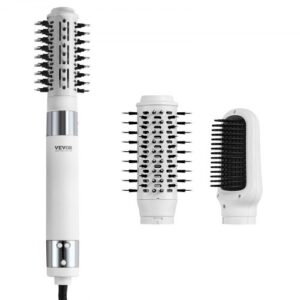 VEVOR Haartrockner, Ionen-Haartrocknerbürste, 110.000 U/min Airstyler mit Oval- & Paddelbürste, 4 Temperatur- & 3-Geschwindigkeits-Föhnbürsten-Styling-Tool für Trocknen, Volumengebendes Glätten