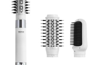VEVOR Haartrockner, Ionen-Haartrocknerbürste, 110.000 U/min Airstyler mit Oval- & Paddelbürste, 4 Temperatur- & 3-Geschwindigkeits-Föhnbürsten-Styling-Tool für Trocknen, Volumengebendes Glätten