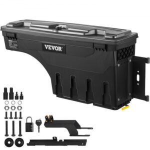 VEVOR LKW-Ladeflächen-Aufbewahrungsbox, Abschließbarer Koffer, 25 L ABS-Radkasten-Werkzeugkasten, Wasserdicht & Langlebig, Kompatibel mit Ford F-150 2015-2021 R, LKW-Ladefläche Aufbewahrungsbox
