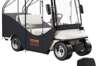 VEVOR Transparent Golfwagen Regenabdeckung 4-Personen-Golfwagenabdeckung 152 x 110 cm, 420D-Polyester Wasserdicht, Tragbar, Fahrbar, Aufbewahrungsabdeckung für Golfwagen Passend für EZGO TXT Golfwagen