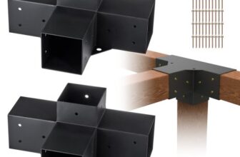 VEVOR 2er-Set Pfostenverbinder, 10 x 10 cm (Innengröße 91,44 x 91,44 mml) Pfostenecke Pergola Eckverbinder Holzverbinder 90°-Stiefelstruktur Eckhalterung Holzbalken Pavillon Halterungs Set