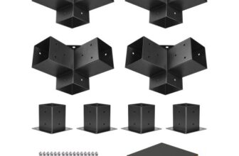 VEVOR Pergola-Halterungs-Set, 3-Wege-Holzarbeiten, DIY-Pfosten, 8-tlg 10 x 10 cm Halterung für Innengröße von 92 x 92 mm