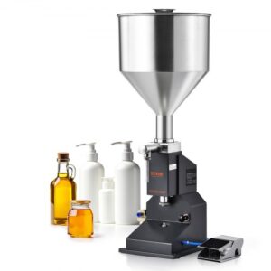 VEVOR 5-50ml Abfüllmaschine Manuell Flüssigkeitsabfüllmaschine aus lebensmittelechtem Edelstahl 304 Silikon PTFE kompatibel mit 500-W-Luftkompressor Filling Machine Zum Abfüllen von Honig Öl Essenz