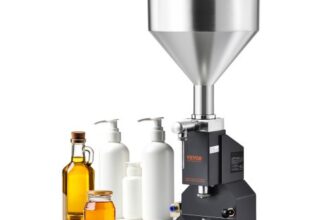 VEVOR 5-50ml Abfüllmaschine Manuell Flüssigkeitsabfüllmaschine aus lebensmittelechtem Edelstahl 304 Silikon PTFE kompatibel mit 500-W-Luftkompressor Filling Machine Zum Abfüllen von Honig Öl Essenz