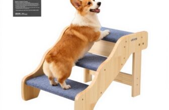 VEVOR Hundetreppe 580x430x380 mm, 3-stufige Hautiertreppe, Holztreppe geeignet für kleine, mittlere, große, ältere Haustiere sowie Welpen bis 68 kg, Hundeleiter für Betten, Sofas & Autos
