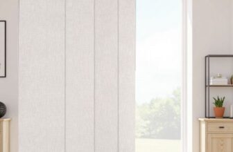 VEVOR Flächenvorhänge, ausziehbare Schiene von 116 cm bis 218 cm (B), zuschneidbare Flächenvorhänge bis 243 cm (H), Verdunkelungs-Schiebegardinen für Schiebetüren Terrassentüren Hellgrau
