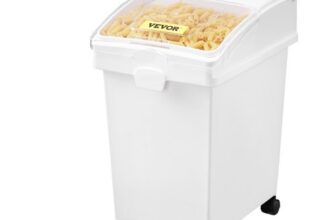 VEVOR Mehl und Reis Behälter Kapazität 15 kg, 3 Stück Aufbewahrungsbox Küche 25 x 35,5 x 43 cm, dreifach Vorratsdosen weiß Speicherung für Getreide und anderen Trockenwaren