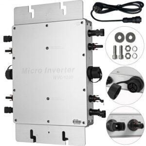 VEVOR 1200W Grid-tie Inverter Wasserdichter Wechselrichter, 220V Micro Wechselrichter, Solar Power Grid-Tie Micro-Wechselrichter mit WVC-Netzanschluss Micro-Wechselrichter, Micro Grid Wechselrichter