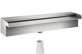 VEVOR Wasserfall-Poolbrunnen, 11,8 x 4,5 x 3,1 Zoll, rechteckiger Poolbrunnen aus rostfreiem Stahl, Schwimmteich, Wasserfall-Klingenkaskade