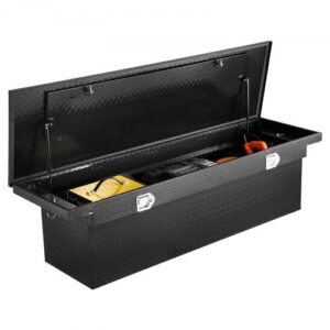 VEVOR Crossover Lkw Werkzeugkasten für die Ladefläche (1851 x 502 x 380 mm) abschließbare & wasserdichte Werkzeugkisten aus Aluminium Truckbox für Pick-ups Wohnmobilanhänger schwarz