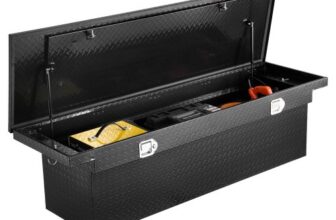 VEVOR Crossover Lkw Werkzeugkasten für die Ladefläche (1851 x 502 x 380 mm) abschließbare & wasserdichte Werkzeugkisten aus Aluminium Truckbox für Pick-ups Wohnmobilanhänger schwarz