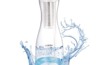 VEVOR Wasserfilter Kanne Wasserfilterkrug 6 Tassen Wasserfilterspender aus Glas, kühlschrankfreundliches Wasserfiltersystem, kein BPA, hält 3 Monate / 800 L, reduziert Chlor Rost Gerüche PFOA/PFOS