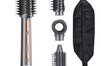 VEVOR 4-in-1-Multi-Haarstyler, 110.000 U/min Hochgeschwindigkeits-Ionen-Airstyler mit 3 Bürsten und 1 Düse, 4 Temperatur- und 3 Geschwindigkeitsstufen, Föhnbürste für Locken, Styling und Volumen