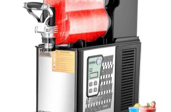 VEVOR kommerzielle Slusheis Maschine 3 L Einzeltank-Maschine für gefrorene Getränke, 12 Tassen Edelstahl Slush-Eis-Maschine mit Tastenfeld Softeis Maker für Partys Restaurants Cafés Bars Schwarz