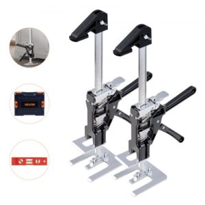 VEVOR arbeitssparender Armwagenheber 2 Stk. 200 kg Tragkraft, Heben bis zu 235 mm, Handhebewerkzeug mit magnetischer Wasserwaage, 2 Einstellmodi, für Türen Fenster Möbel Holzbearbeitung, Schwarz