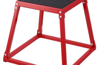 VEVOR Plyometrische Sprungbox, 458 mm Plyo-Box, Plyometrische Plattform Plyobox Rot, Rutschfeste Fitness-Übungs-Step-Up-Box für Heimtraining, Konditions-Krafttraining, Gesäß, Oberschenkel Trainieren