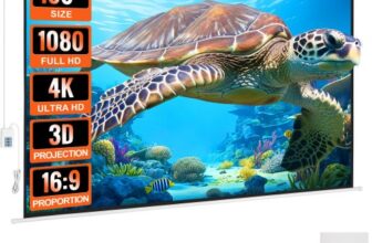 VEVOR motorisierte Projektor-Leinwand, 100 Zoll 16:9 4K 1080 HD elektrische Projektor-Leinwand, automatische Projektionswand mit Fernbedienung, Wandmontage-Filmleinwand für Familien-Heimbüro-Theater