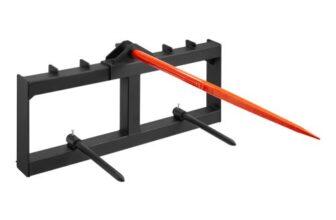 VEVOR Frontladerzinken 725kg Tragfähigkeit Ballenzinken Ballenspieß Ballentransportgabel mit einem Spieß & zwei stabilisierenden Spießen Schwerlastzinken kompatibel mit Kompaktladern & Traktoren
