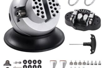 VEVOR Kugelschraubstock, 3-Zoll-Gravur-Einstellwerkzeug, 360° drehbarer Gravurblock-Schraubstock, 70-teiliger Aufsatz, Schmuck-Gravurblock-Werkzeuge, Standardblock für Edelsteineinlagen und kleine Gra