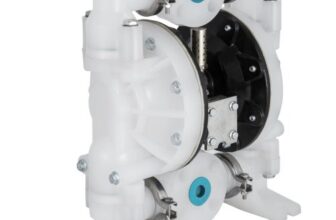 VEVOR Luftbetriebene Doppelmembranpumpe, 2,54cm / 25mm Einlass/Auslass, 136 L/min Polypropylen, max. 7 bar / 100 psi für den chemischen und industriellen Einsatz