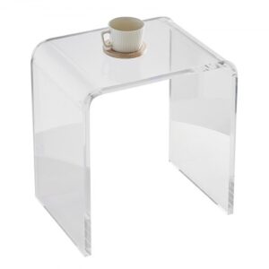 VEVOR Acryl-Beistelltisch 415 x 305 x 460 mm, U-förmiger Acryltisch Beistelltisch, Transparenter Couchtisch für Getränke, Essen, Snacks, Verwendet im Wohnzimmer, Schlafzimmer, Arbeitszimmer usw.