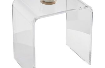VEVOR Acryl-Beistelltisch 415 x 305 x 460 mm, U-förmiger Acryltisch Beistelltisch, Transparenter Couchtisch für Getränke, Essen, Snacks, Verwendet im Wohnzimmer, Schlafzimmer, Arbeitszimmer usw.