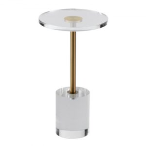 VEVOR Durchsichtiger Acryl-Beistelltisch, Acryl-Beistelltisch mit Solider Basis, φ302 x 20 mm Runde Tischplatte, 543 mm Hoch, für Kaffee, Getränke, Essen, Snacks, Geeignet für Wohnzimmer, Esszimmer