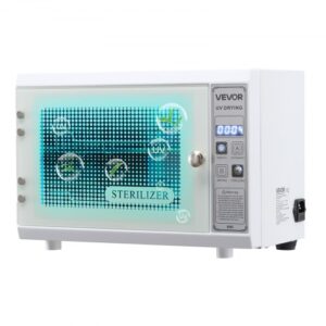 VEVOR UV Sterilisator Nagelwerkzeug-Reinigungsmaschine (12 L / 160 W) multifunktionale Nagelreiniger Sterilisator mit Timer-Einstellung, Reinigungskabinett mit Tür aus gehärtetem Glas, für Labore