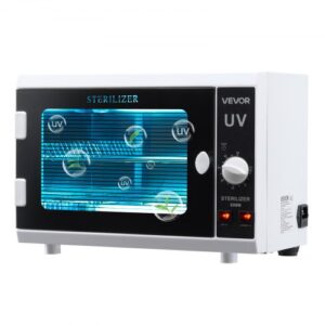 VEVOR UV Sterilisator Nagelwerkzeug-Reinigungsmaschine (12 L / 12 W) multifunktionale Nagelreiniger Sterilisator mit Timer-Einstellung & Knopfsteuerung Reinigungskabinett mit Tür aus gehärtetem Glas