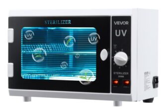 VEVOR UV Sterilisator Nagelwerkzeug-Reinigungsmaschine (12 L / 12 W) multifunktionale Nagelreiniger Sterilisator mit Timer-Einstellung & Knopfsteuerung Reinigungskabinett mit Tür aus gehärtetem Glas