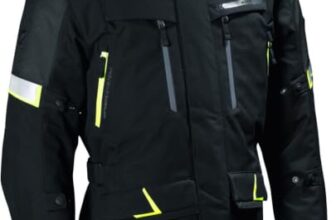 Difi Toronto Aerotex wasserdichte Motorrad Textiljacke, schwarz/gelb, M