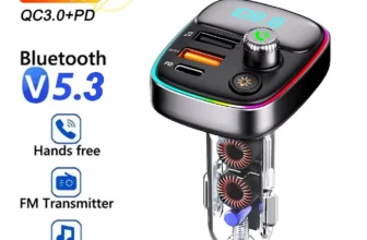 FM-Transmitter für das Auto PD Typ C Doppel USB MP3-Player Ladegerät Bluetooth 5.3 Kabellos Leicht Freisprech PD QC3.0
