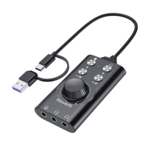 K71 USB 7.1 Surround Sound Externe Soundkarte für PC Gaming Voice Changer mit Lautstärkeregler-Tasten für PS4 Mobiltelef