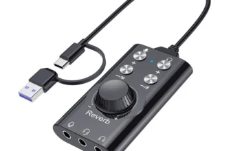 K71 USB 7.1 Surround Sound Externe Soundkarte für PC Gaming Voice Changer mit Lautstärkeregler-Tasten für PS4 Mobiltelef