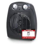 Emerio FH-106737.2, Note 1.5, kleiner kompakter portabler Heizlüfter für 25 m², 2 Heizleistungen + Ventilatorfunktion, verstellbarer Thermostat, Sicherheitsschalter, Handgriff, 2000 Watt, Anthrazit