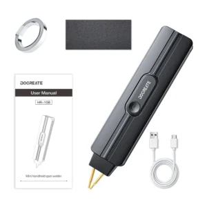 DOCREATE HR-10B Mini Handheld Spot Welder Dual-Pulse 9 Schweißstufen 2200mAh 800A Maximale Ausgabe Type-C Wiederaufladba