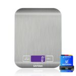 GRIFEMA GA2002 Küchenwaage mit LED-Display 1-5000g Edelstahl, silver