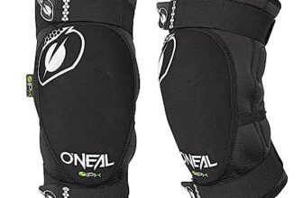 O'NEAL | Knieprotektor | BMX Mountainbike Downhill | IPX®- Aufprallschutz aus Polyurethan, Leichte Konstruktion, Abriebfestes Material | Dirt Knee Guard | Erwachsene | Schwarz Weiß | Größe M