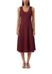 s.Oliver Damen Midi-Kleid aus Leinenmix – Regular Fit, ärmellos, mit Seitentaschen