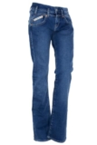 Herrlicher Pearl Boot Cut Stretchjeans Damen Denim, Farbe:blau, Hosengrößen:W27, Hosenlänge:L34,