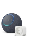 Amazon Echo Dot Max (neueste Generation) | Graphit + Amazon Basics Smart Plug, Funktionert mit Alexa – Smart Home-Einsteigerpaket,
