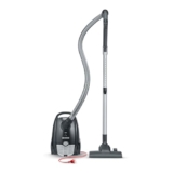 Severin Staubsauger mit Beutel, kompakter & leiser Bodenstaubsauger für Teppich – & Hartböden, 750 W, 2L, Soft-Sound-Bodendüse, 8 m Reichweite, schwarz, BC 7030,