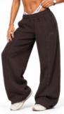 SMILODOX Jogginghose Damen Siara, Bequeme & stylische Freizeithose mit elastischem Bund und Seitentaschen, Trainingshose mit verstellbarem Beinabschluss im Oversize Fit, Für Fitness, Yoga & Freizeit,