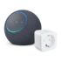 Echo Spot | Blau + Amazon Basics EU-Smart Plug, Funktionert mit Alexa – Smart Home-Einsteigerpaket