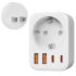 USA Adapter Steckdose, 5-In-1 Adapter USA Deutschland Stecker mit 1 AC 2 USB-C 2 USB-A (3.4A), EU to US Reiseadapter für Amerika Kanada Thailand Mexiko (White/Typ B)