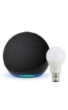 Echo Dot (Neueste Generation) | Anthrazit + Amazon Basics E27 Lampe, kompatibel mit Amazon Alexa – Smart Home-Einsteigerpaket,