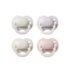 Tommee Tippee Ultraleichter StayPut 0-6m, 4er-Pack, Schnuller, einteiliges Silikondesign